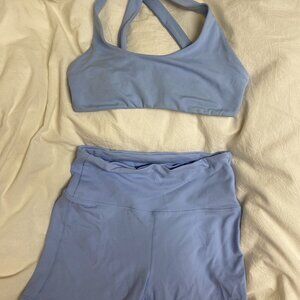 Light Blue Workout Set (Shorts + Top) Size S